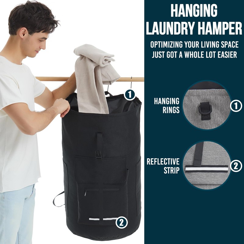 Laundry Bag Extra Large 115L，Laundry Backpack with Shoulder Straps，Sturdy Travel