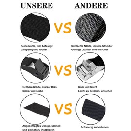 Anfyko Tie Down Strap, Fastening Straps, Pack of 4, Adjustable, with Clamping Lock, 40 cm, 1/2/3/4/5 m, Various Lengths and Quantities (5 m)