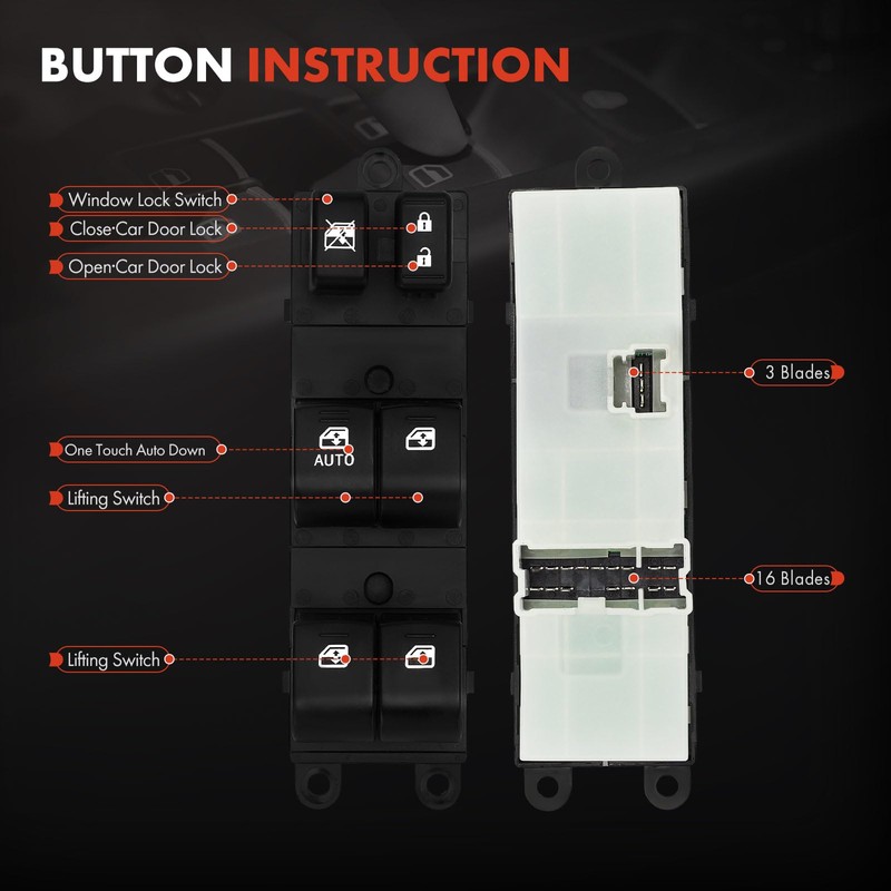 A-Premium Master Power Window Switch Compatible with Subaru Outback 2013-2019,