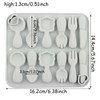 AIBOYA 12 Cavity Spoon Knife Fork Silicone Candy Molds
