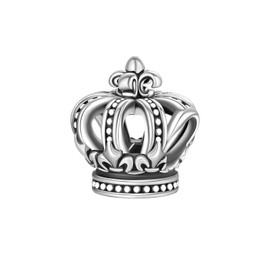 BIZK Crown Charm 925 Sterling Silver Bead Charms for Bracelets and Necklaces for Women Friend and Mother Sister