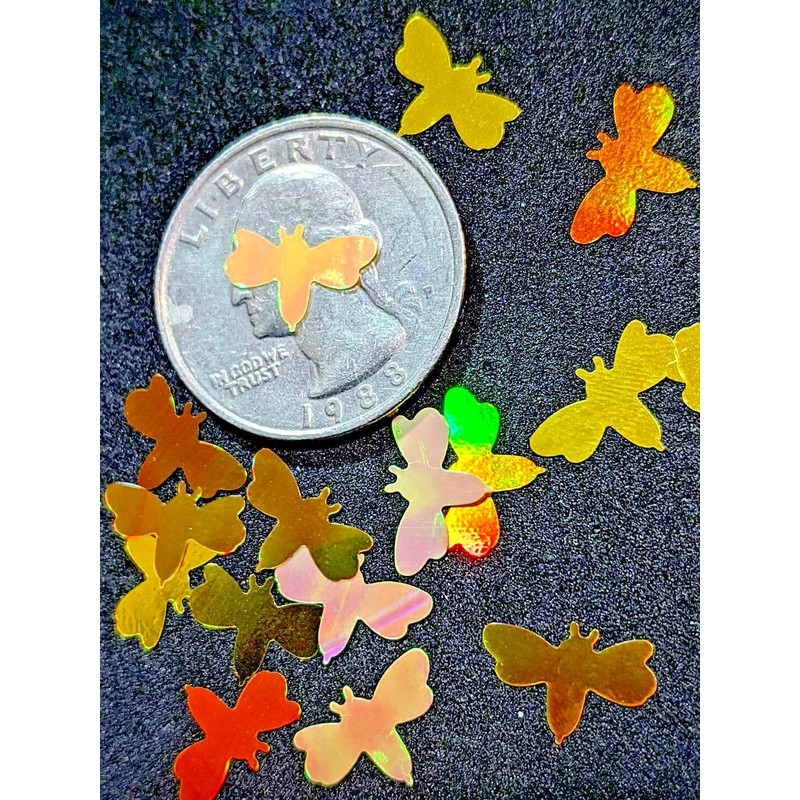 Unique Nail Creations BEE SHAPE~MULTI COLOR GLITTER~Nail•A