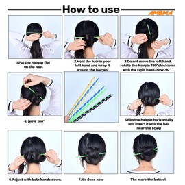 2-Pieces 7.87" Purple Hair Sticks for Women - Slip-Proof Updo Pins for Long Thick Hair, Shiny Bun/Braid Styling Accessories.