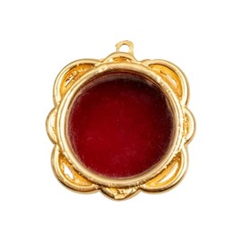 LivuX Mini Brass Gold Plated Reliquary - Diameter 2.5 cm - Gold Plated Container for Small Relics - Sacral Mini Jar for Devotional Purposes 1215