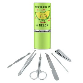 You're One in a Melon Million Funny Humor Stainless Steel Manicure Pedicure Grooming Beauty Care Travel Kit