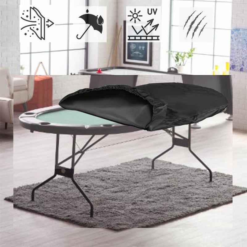 J&C Poker Table Cover Oval Poker Tables Covers Waterproof Folding