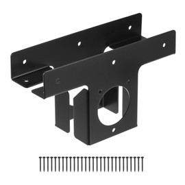 sourcing map 2pcs Corner Brackets, 3-Way T Brackets for 4" x 4" (Actual:3.5 Inch) Post Bracket for Patio Hardware Kit, Black