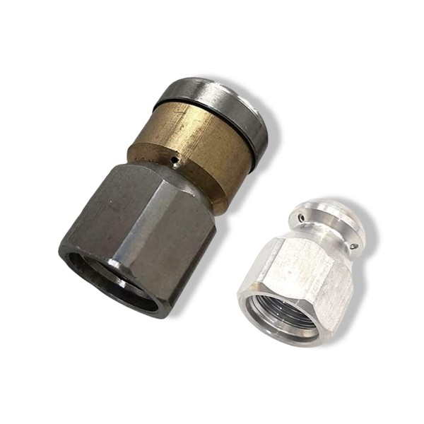 Set of 2 pipe cleaning nozzles, 1/4 inch rigid rotating