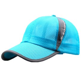 BuzzxSelection CAP001 Air Mesh UV Protection Running Cap, Unisex, blue