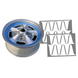 Inline Tube (File-1-2) Compatible with 1960-1984 Pontiac GTO Trans Am 15" Rally Ii Wheel Rim Paint Stencil Mask Kit Set