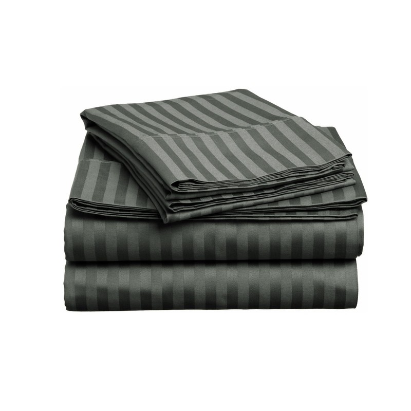 Ev Dekor® Double Duvet Cover Set Hotel Quality Stripes Satin