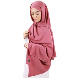Medine Silk Hijab with Integrated Hat Made in Turkey for Muslim Women, Blush