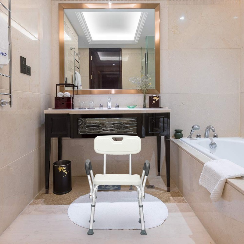 Binrrio Shower Chair with Back- Elderly Bathtub Chair with Arm,
