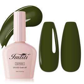 Imtiti Jelly Green Gel Nail Polish, 1Pcs Dark Emerald Green Gel Polish Soak Off UV LED Gel Polish, Long Lasting, Nail Art Manicure Salon DIY at Home for Autumn and Winter (0.34 Fl Oz)