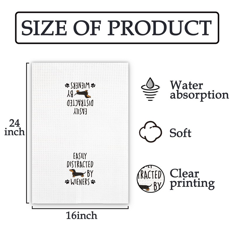 FIicy Dachshund Decor Kitchen & Bath Towels (16x24 Inch), Easily