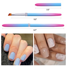 SILPECWEE 1pc Kolinsky Angled Nail Brushes for Cleaning Polish Mistake Builder Gel Brush Nail Clean Up Brush Acrylic Nail Art Brushes Nail Design Pen Nail Polish Remover Brush Nail Art Tools