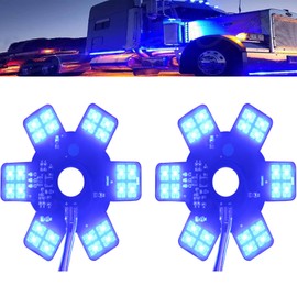 2PCS Air Cleaner LED Light 5" Truck Decorative Hex Style Air Filter Lamp for Peterbilt, Kenworth, Trailers, RVs', Campers Support IP67 12-24V Sold Individually(Blue)