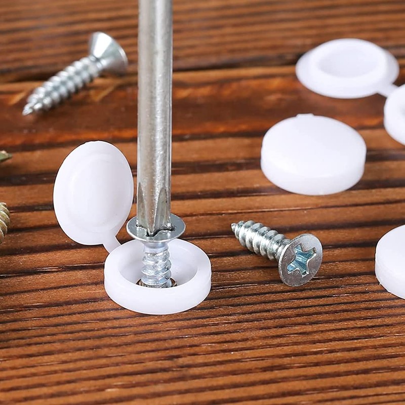 100Pcs Screw Cover Caps, Plastic Hinged Screw Caps, Screw Decorative