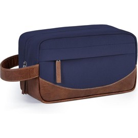 Travel Toiletry Bag for Men, Hanging Toiletry Organizer, Water Resistant Shaving Kit with Large Capacity for Travel Accessories - Brown - Colour: Navy Blue