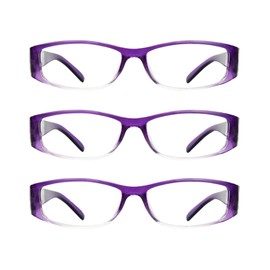 EYEBOGO Kaylee Fashion Reading Glasses for Women, Readers for Women, Ladies Classy Comfortable Glasses (3-Pack Purple K+O+F, 2.25)