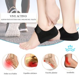 Protectores de Talón,Plantillas Talón Gel, Fascitis Plantar,Almohadillas de Talón,Aliviar el Dolor en el Talón de La Fascitis Plantar, Tendinitis de Aquiles para Hombres y Mujeres