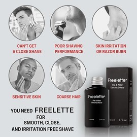 Crema de loción de afeitado preeléctrico, ideal para bálsamo de afeitado cerrado, afeitado suave y sin irritación. Freelette (bálsamo de afeitado, dos