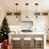 6" Mini Hammered Glass Black Pendant Lights Kitchen Island Lighting