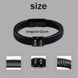 AOOTUERL Braided Leather Bracelet, Customize Unique for Father, Grandad, Suitable for Father's Day, Birthday, Christmas, Thanksgiving Day, Special Holiday