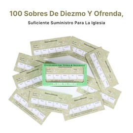 Spanish Envelope for Tithe and Offerings Diezmo y Ofrendas Sobres 100 Count Tithing Envelopes Church Ofrenda