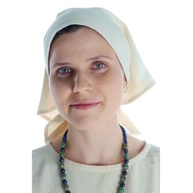 HEMAD Medieval Cotton Headscarf Model: Laudamie, White