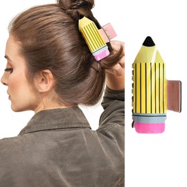 1PCS Back to School Hair Claw Clips Funny Yellow Pencil Design Hair Clips for Thick/Thin Hairs Back to School Hair Accessories No-Slips Cute Pencil Hair Jaw Clip Barrette for Teacher Appreciation Gift