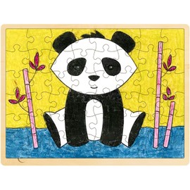 48 Piece Blank Puzzle with Puzzle Tray to Draw on, Each Piece is Unique, Custom Puzzle 14.2x10.6 Inches for Crafts & DIY, Make Your Own Wooden Jigsaw Puzzles