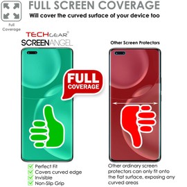 TECHGEAR [Pack of 3 Screen Protectors for Honor Magic 4 Pro 5G [Screen Angel] [Full Screen Coverage] Reinforced TPU Screen Protector Film with Total Screen Coverage Including Curved Area