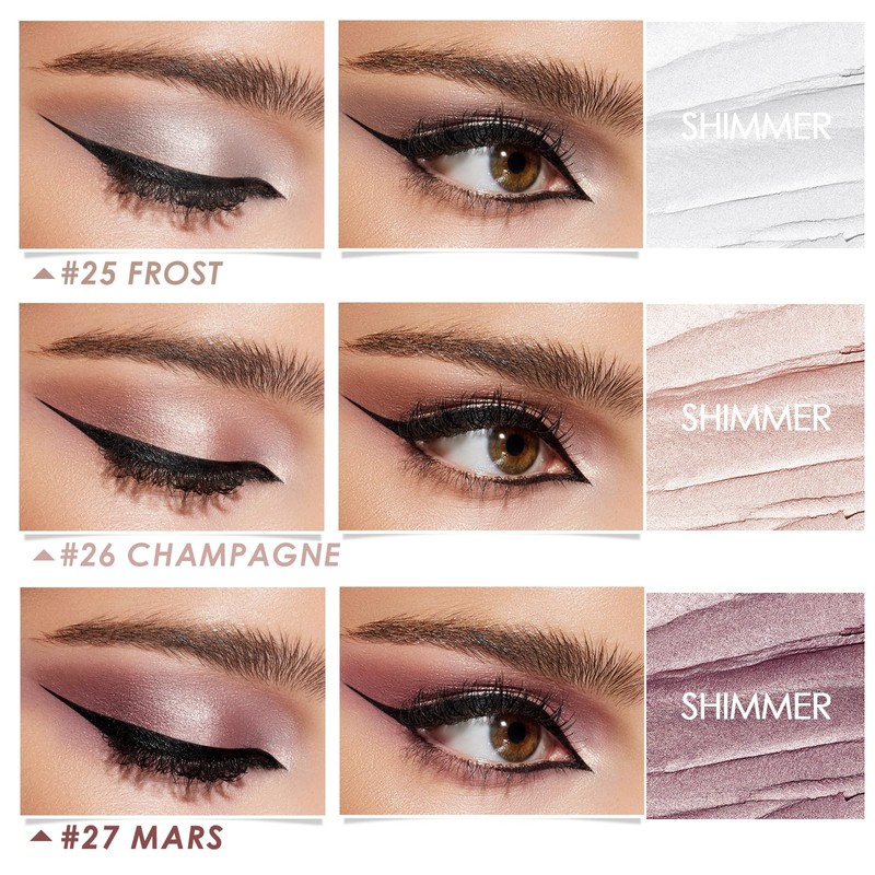 FOCALLURE 3 Pcs 2 in 1 Eyeshadow and Eyeliner Pen,