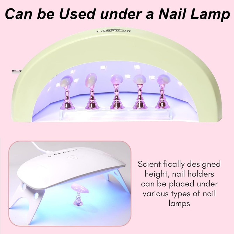 2 Sets Nail Stand Display, Magnetic Nail Tips Stand, Nail