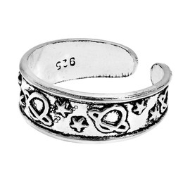 Trendy Planet and Stars Universe .925 Sterling Silver Toe Ring or Pinky Ring