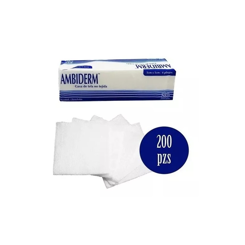 Ambiderm Gasas Ambiderm Tela 4 Capas 200 Piezas 5x5cm (