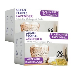 THE CLEAN PEOPLE The Clean People Laundry Detergent Pods - Hypoallergenic Laundry Pods - Ultra Concentrated, Recyclable Packaging, Stain Fighting - Lavender, 192 Pack