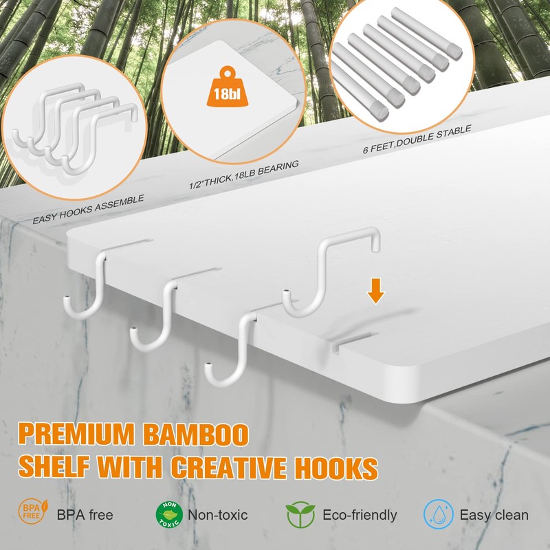 JayRex Bathroom Organizer Countertop Shelf, 3 Tier Corner Rack Adjustable