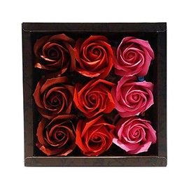 Kyushu Flower Service 753190 Flower Shape Bath Salt, Rose Fragrance, 9 Wheels, Rose R