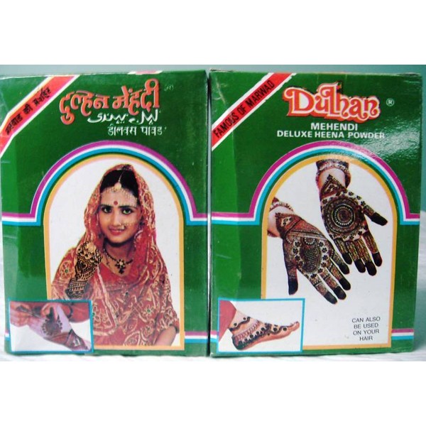 2 Pack Dulhan Deluxe Henna Mehndi Mehandi Tattoo 100grams Powder