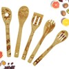 GIRAFEDA Pack of 5 Bamboo Utensils Magic Pattern Cooking Utensils