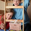 CHUNLINLAODA Canvas Bedside Hanging Storage Pockets Dorm Bed Organizer with