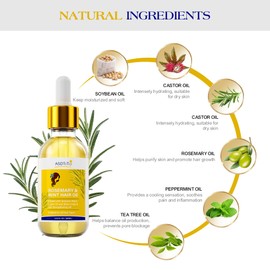 Rosemary Mint Hair Oil with Biotin- For split end care，Nourishes Scalp, Rid of Itchy & Dry Scalp, Anti Hair Loss Hair Strengthening Oil- 2 FL OZ