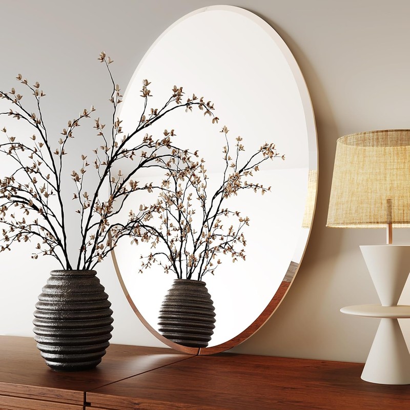 KOHROS Bathroom Mirrors for Over Sink - Oval Frameless Mirror