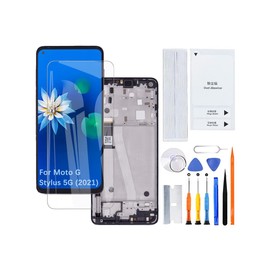 Display Screen for Moto G Stylus 5G (2021) XT2131 XT2131DL XT2131-1 XT2131-3 LCD Screen Replacement Assembly Kit(Black with Frame)