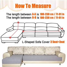 ele ELEOPTION White Sectional Sofa Slipcover Couch Cover Universal Stretch Sofa Slipcover L Shape Couch Covers Protector 2 Piece (L-Shape 3+3 Seater)