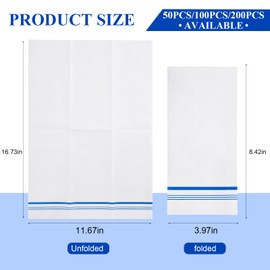 50 Linen-Feel Disposable Bathroom Napkins, Decorative Cloth-Like Guest Towels, Soft and Absorbent Paper Hand Towels for Party Home Dinner Kitchen Wedding Graduation or Events, 12" x 17"(Blue)