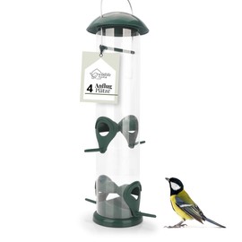 WILDLIFE HOME Körner Bird Feeder I 30 cm with 4 Approach Places I Bird Feeding Station for Hanging Feeder Column Grains Wild Birds Feeder Silo