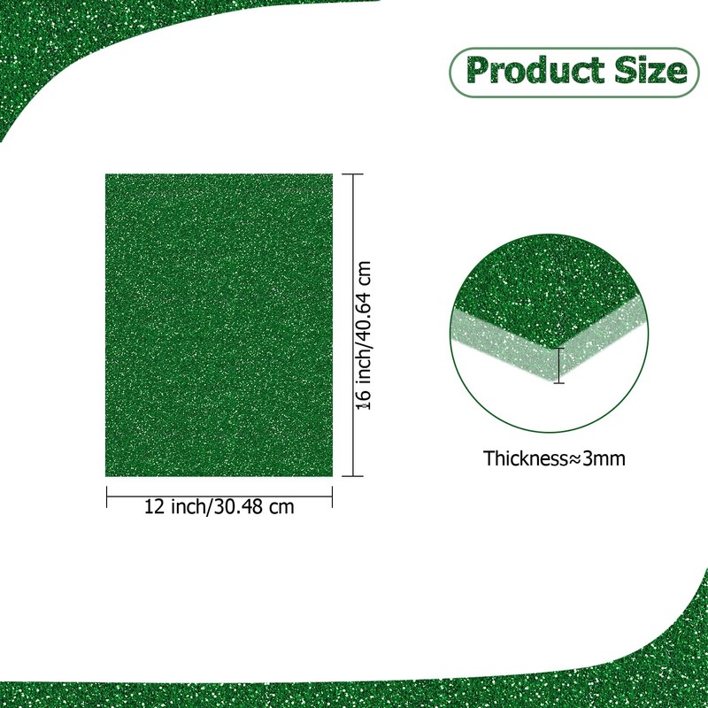 Eszeoee 2 Pack 12'' x 16'' Glitter Dark Green Acrylic